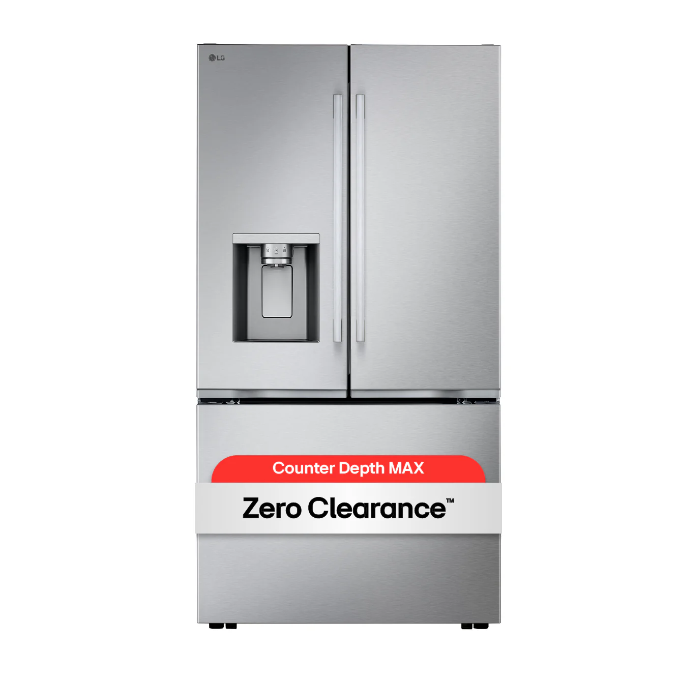 LG 35.75" 24 Cu. Ft. Smudge Resistant Stainless Steel Counter-Depth MAX™ with Zero Clearance™ French Door Refrigerator - LF24Z6530S - Image 2