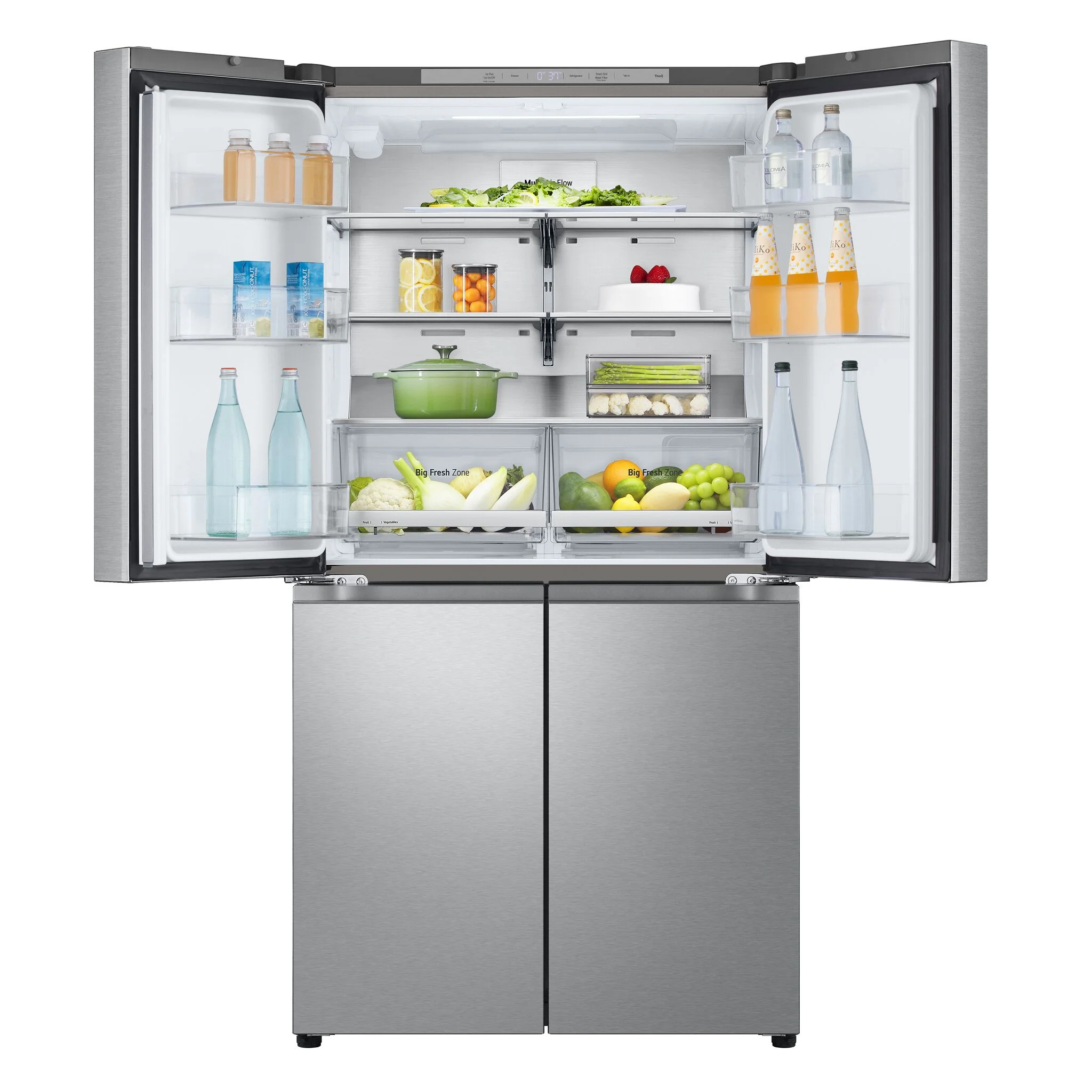 LG 36" 24 Cu. Ft. Smudge Resistant Stainless Steel Counter-Depth 4-Door French Door Refrigerator with Ice Maker - LF24C8200S - Image 3