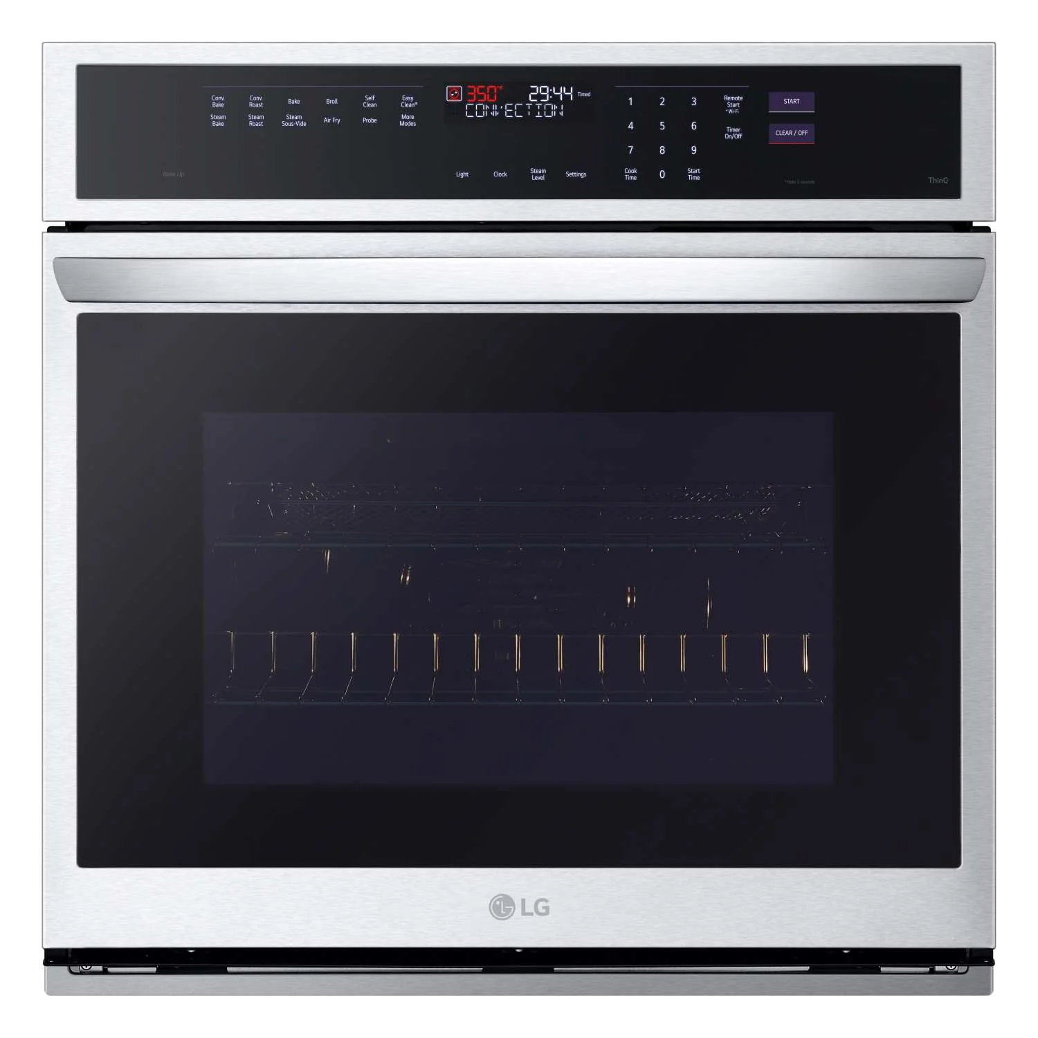 LG Stainless Steel 29.75" Smart Single Wall Oven with 
True Convection, InstaView®, Air Fry and 
Steam Sous Vide (4.7 Cu. Ft.) - WSEP4727F - Image 2