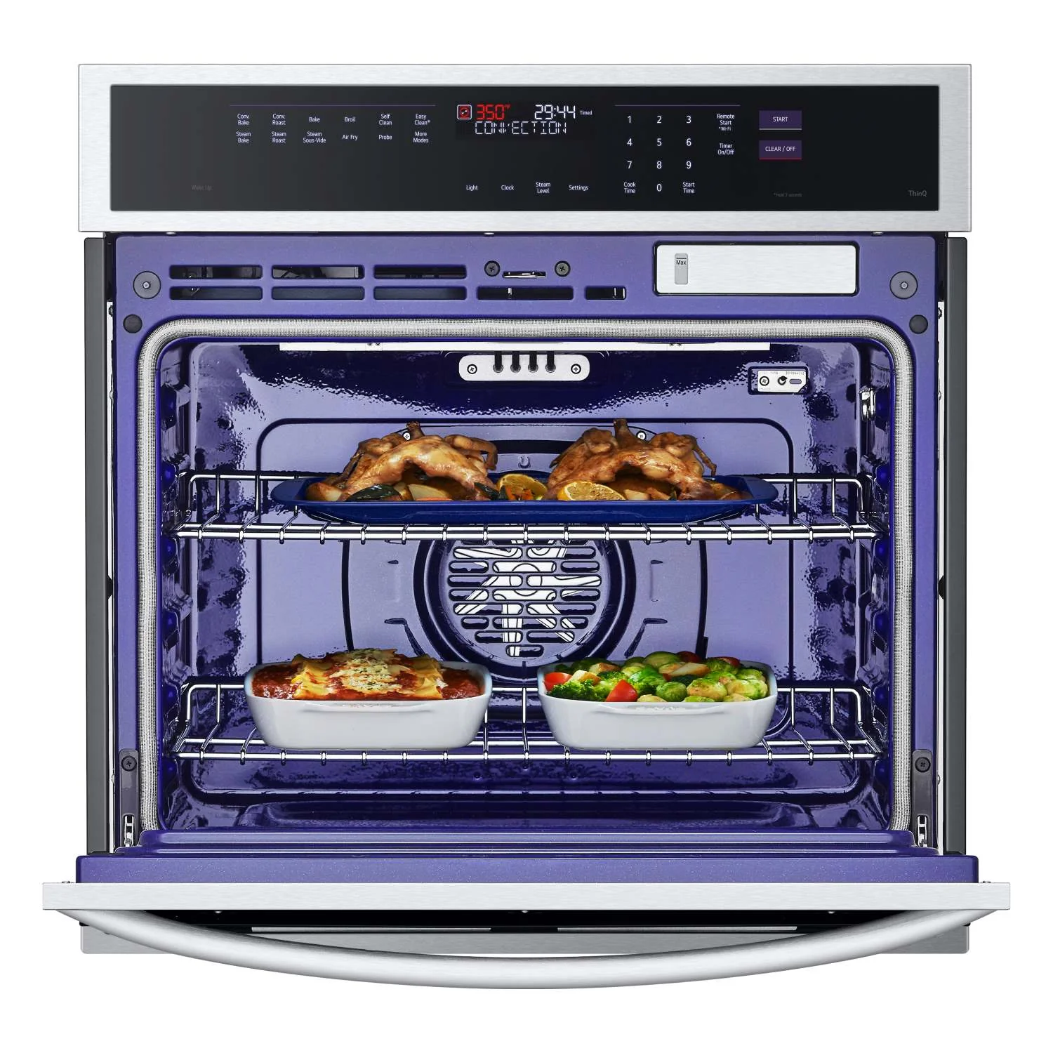 LG Stainless Steel 29.75" Smart Single Wall Oven with 
True Convection, InstaView®, Air Fry and 
Steam Sous Vide (4.7 Cu. Ft.) - WSEP4727F - Image 3
