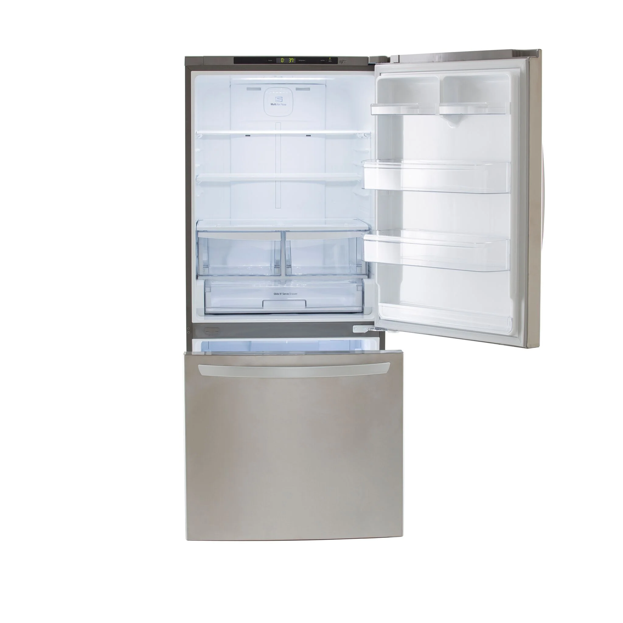 LG 30" 22.1 Cu. Ft. Stainless Steel Bottom-Freezer Refrigerator - LRDNS2200S - Image 3