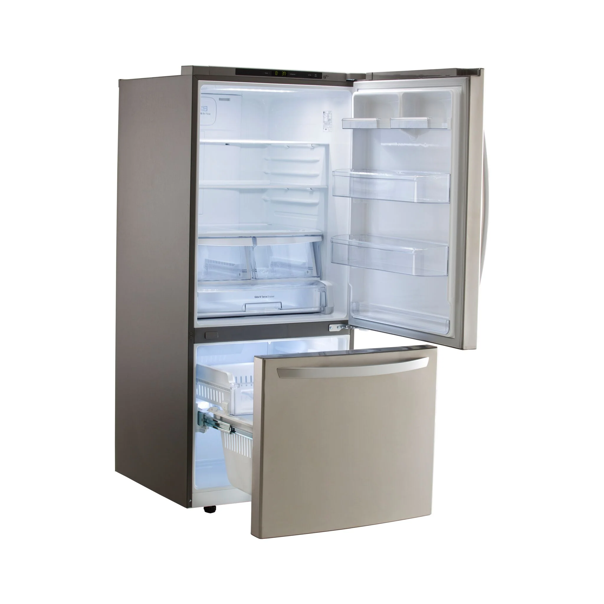 LG 30" 22.1 Cu. Ft. Stainless Steel Bottom-Freezer Refrigerator - LRDNS2200S - Image 4
