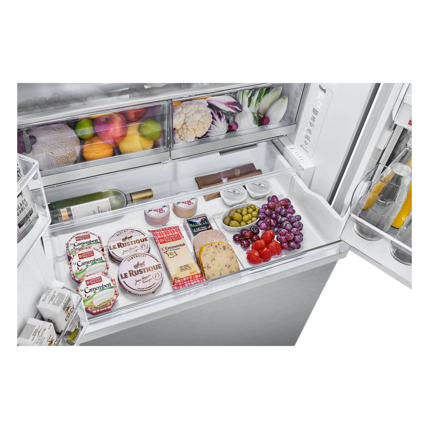 LG 35.75" 31 Cu.Ft. Stainless Steel Smart Mirror InstaView™ Door-in-Door® French Door Refrigerator - LRYKS3106S - Image 8