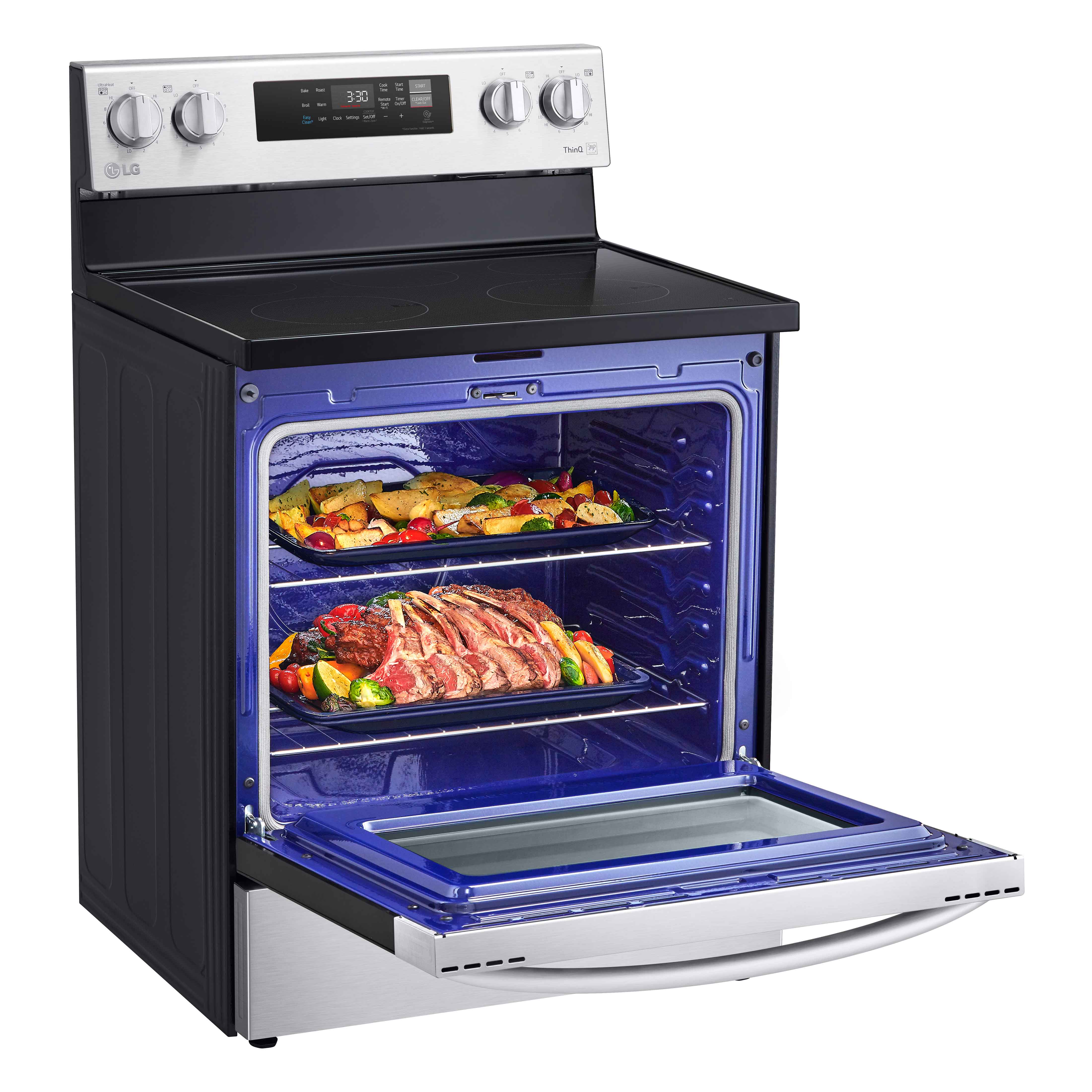 LG Stainless Steel 6.3 cu ft. Electric ThinQ® Range with EasyClean -LREL6321S - Image 3