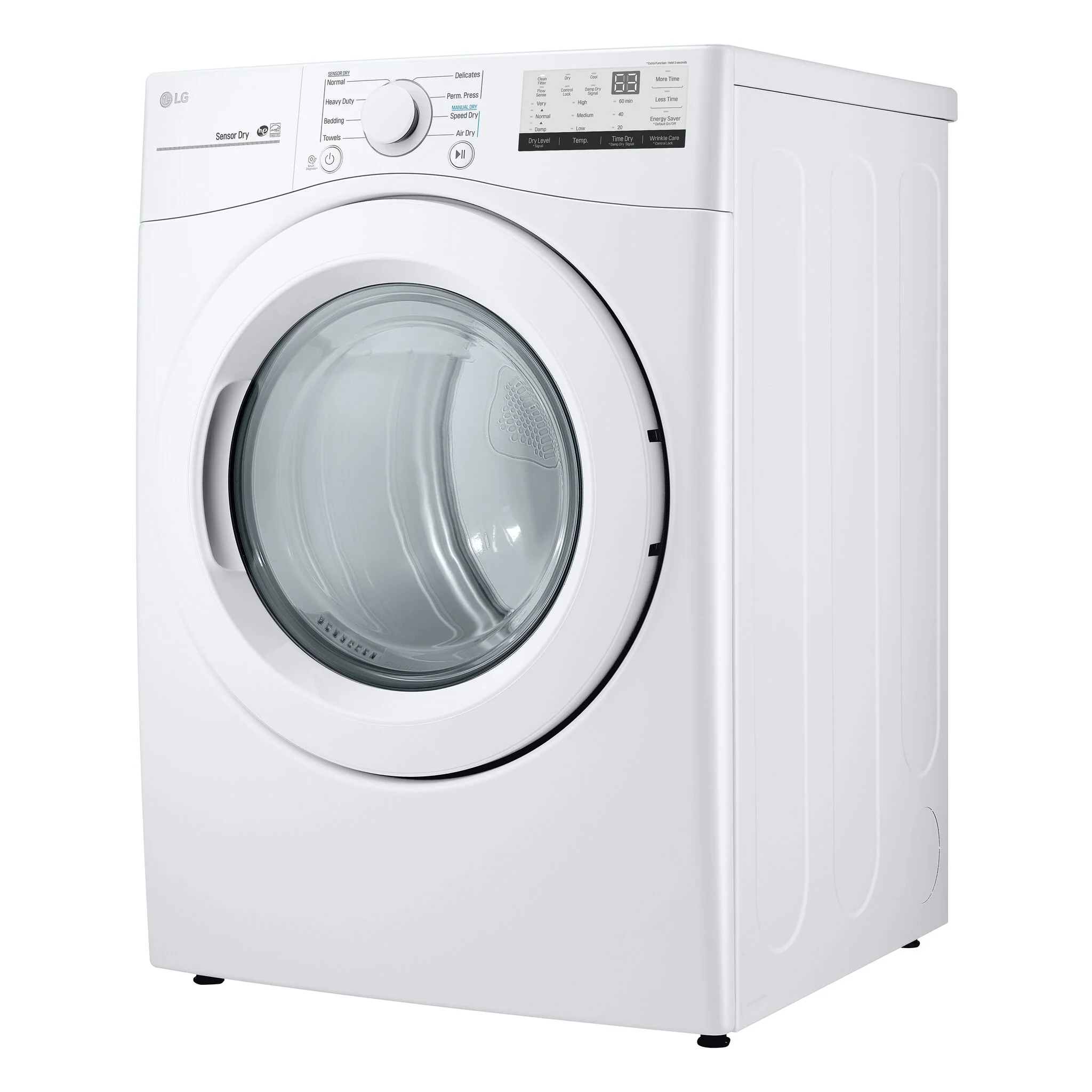 LG White Front Load Dryer with Ultra Large Capacity (7.4 Cu.Ft) - DLE3400W - Image 3