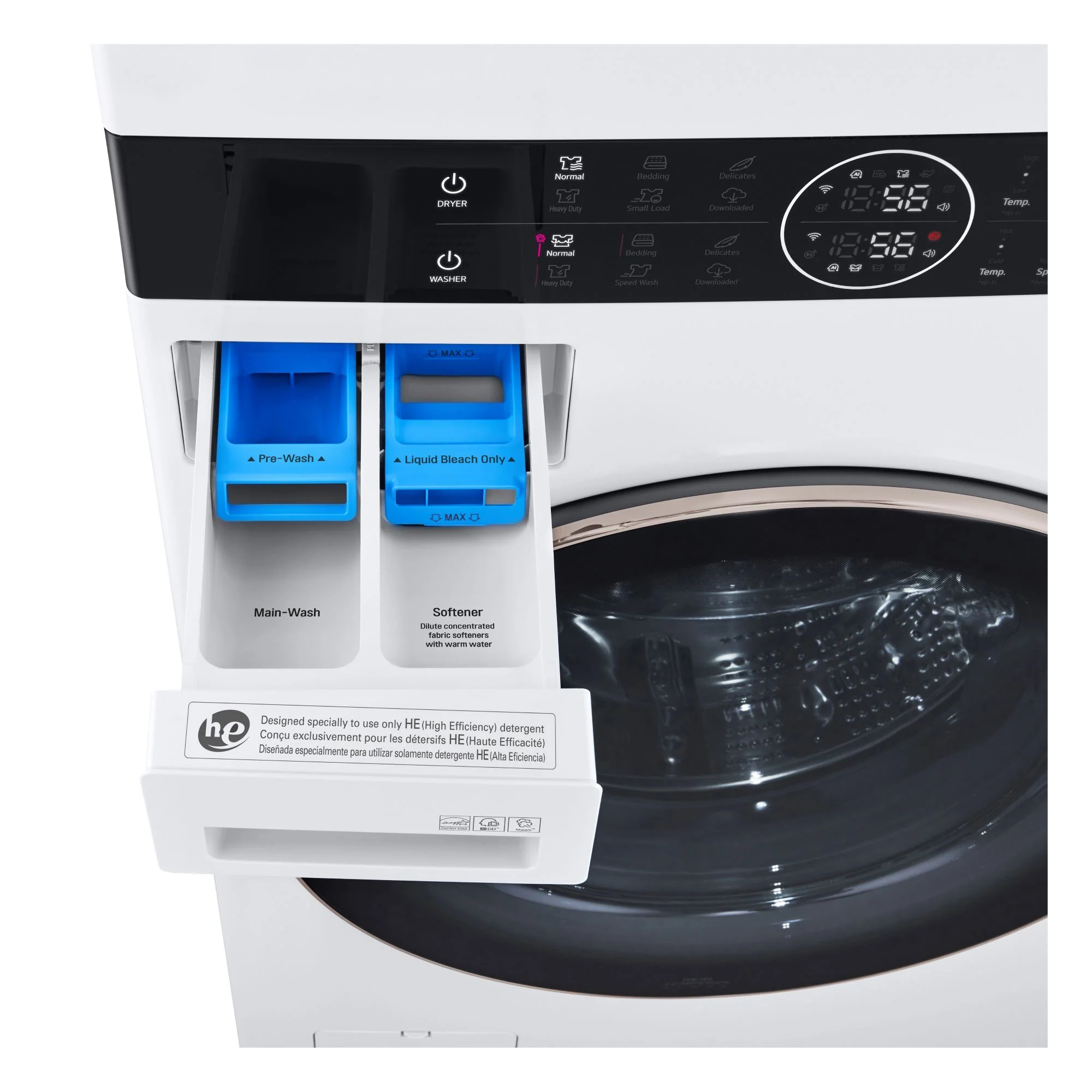 LG White Front Load LG WashTower™ with Centre Control™ 5.2 Cu.Ft. Steam Washer and 7.4 Cu. Ft. Electric Dryer - WKE100HWA - Image 5