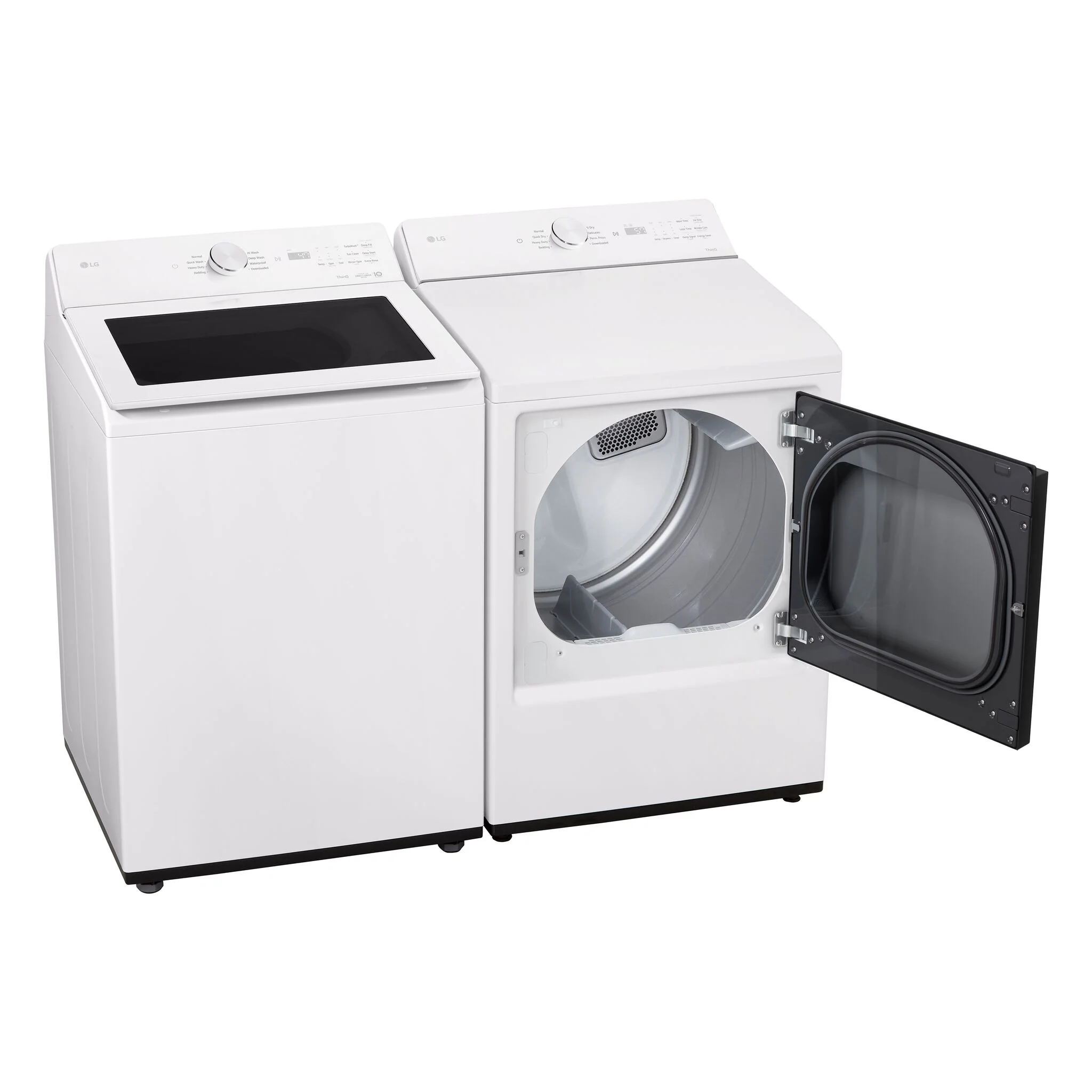 LG White Mega Capacity Smart Top Load Washer (5.6 Cu. Ft) & Electric Dryer with AI Sensing (7.3 Cu.Ft) - WT8205CW/DLE8200W - Image 3