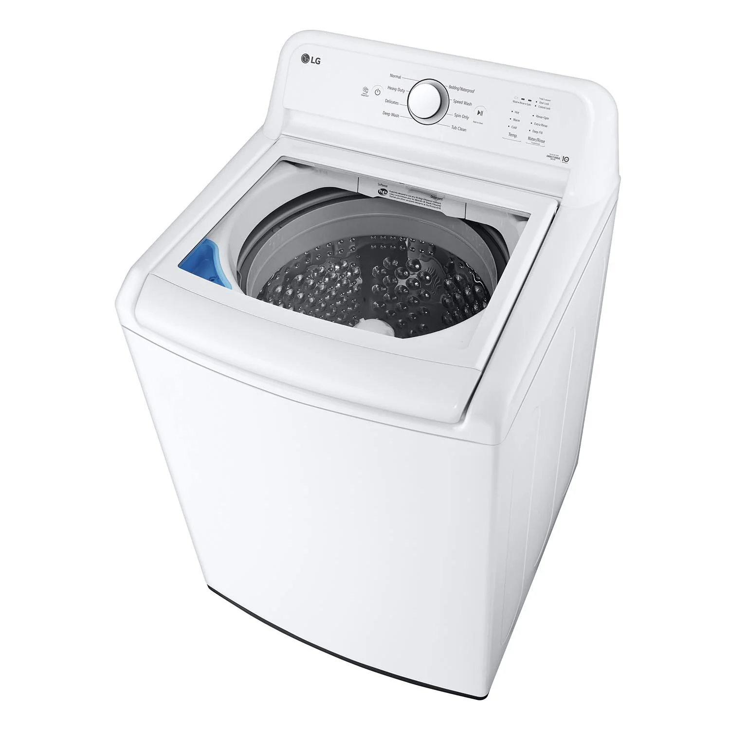 LG White Top Load Washer with Agitator and SlamProof® Glass Lid (4.8 Cu. Ft) & Dryer with Sensor Dry (7.3 Cu. Ft) - WT6105CW/DLE6100W - Image 3