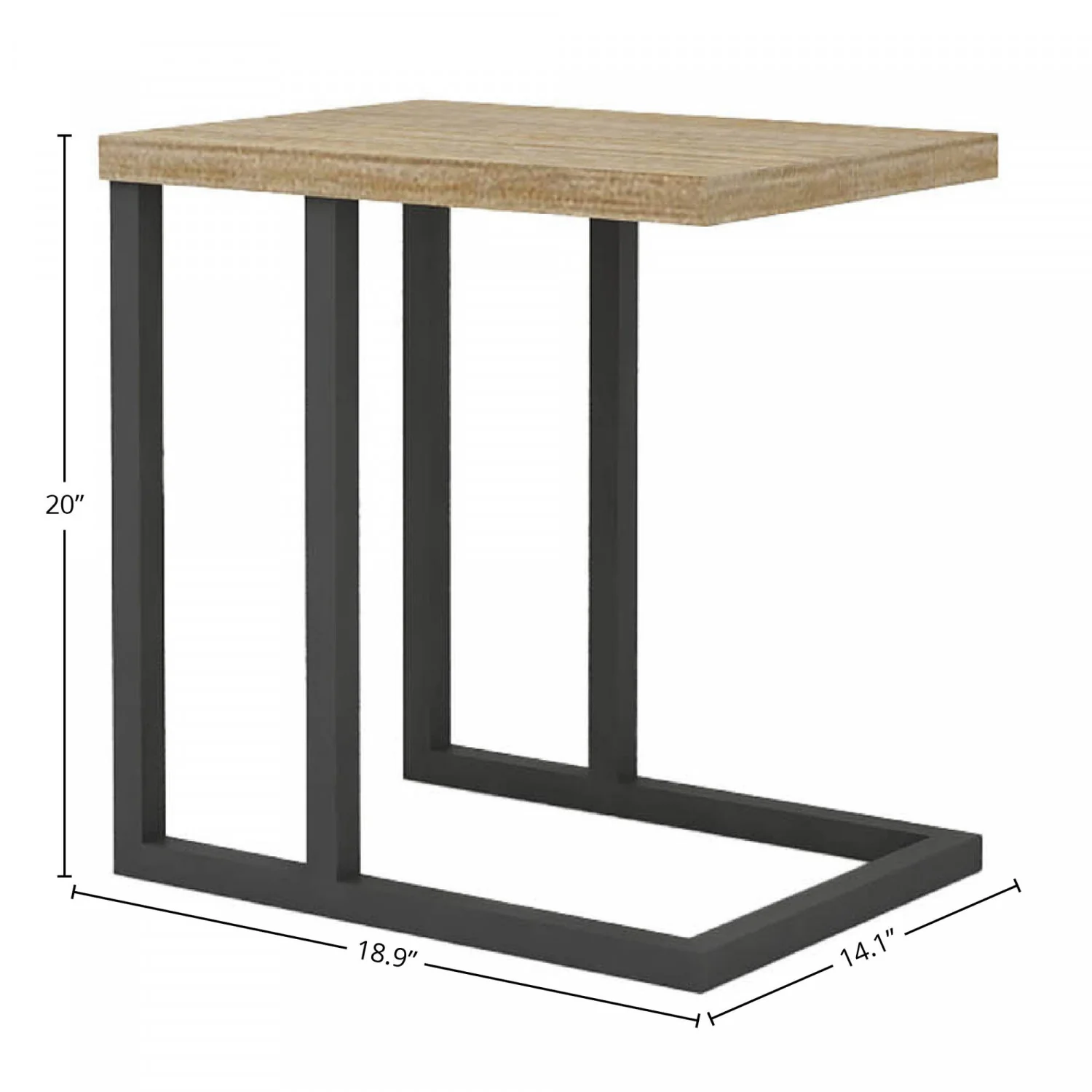 Liora Laptop Side Table - Greige - Image 4