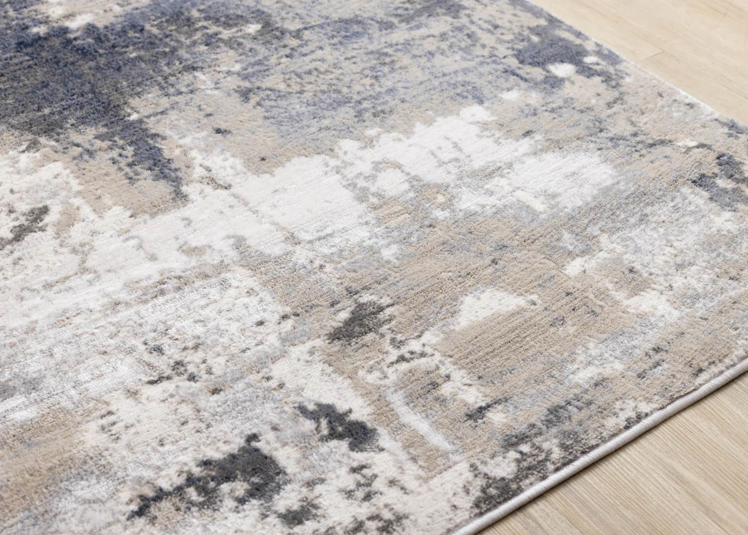 Logan Casual Contemporary Area Rug - 5' X 8' - Cream/Blue/Grey - Image 4