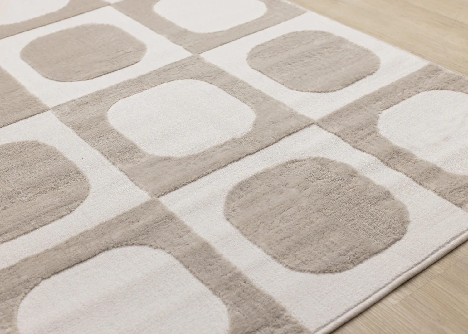 Logan Contemporary Modern Area Rug - 5' X 8' - Beige/Cream - Image 4