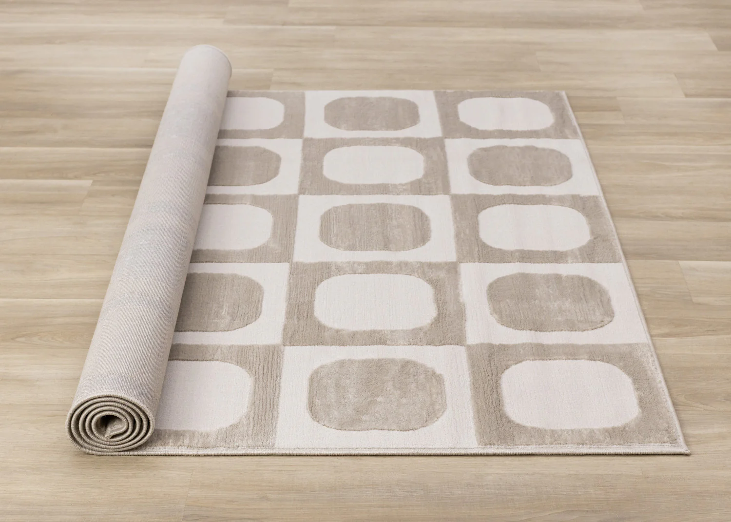 Logan Contemporary Modern Area Rug - 5' X 8' - Beige/Cream - Image 8