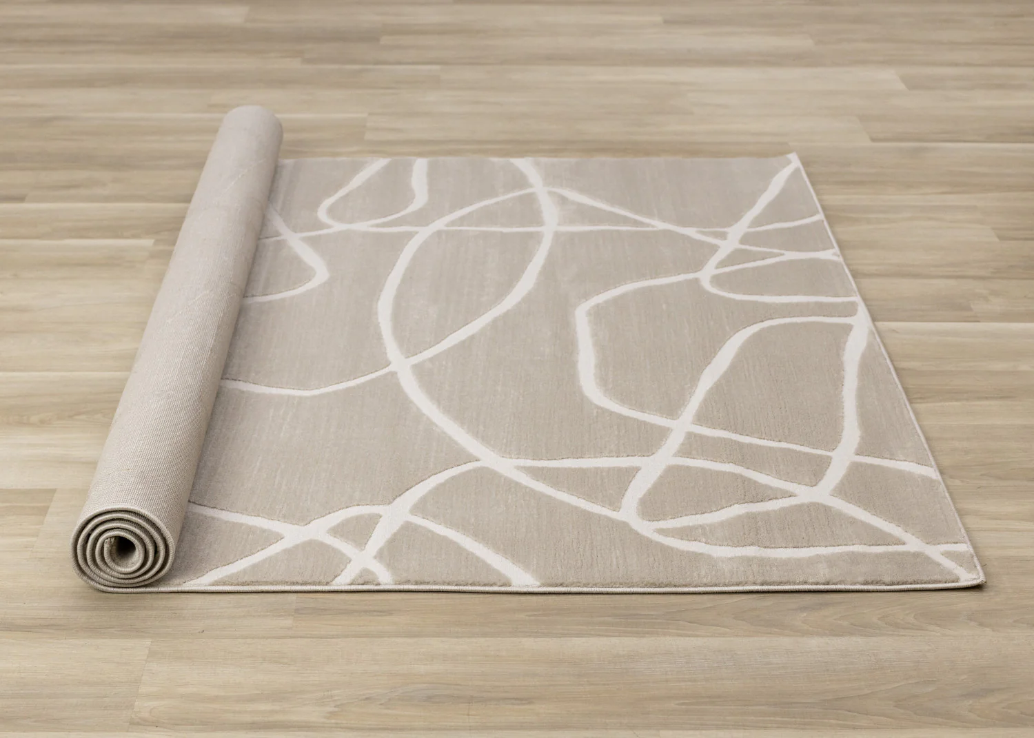 Logan Contemporary Swirls Area Rug - 7' X 10' - Beige/Cream - Image 8