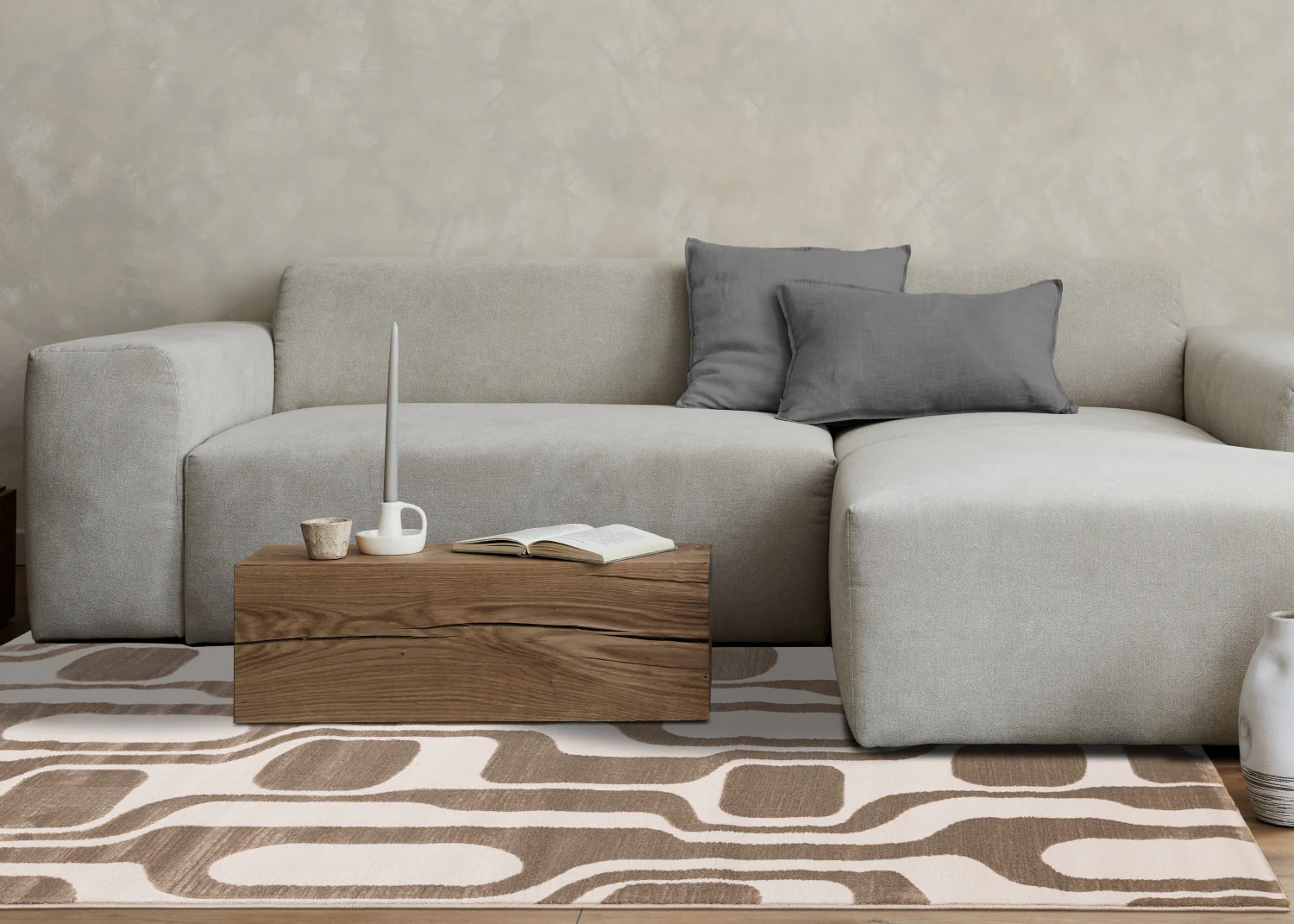 Logan Modern Area Rug - 8' X 11' - Brown/Cream - Image 3