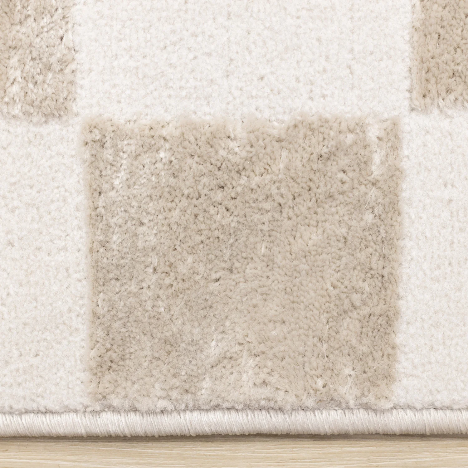 Logan Modern Checkered Area Rug - 5' X 8' - Beige/Cream - Image 10