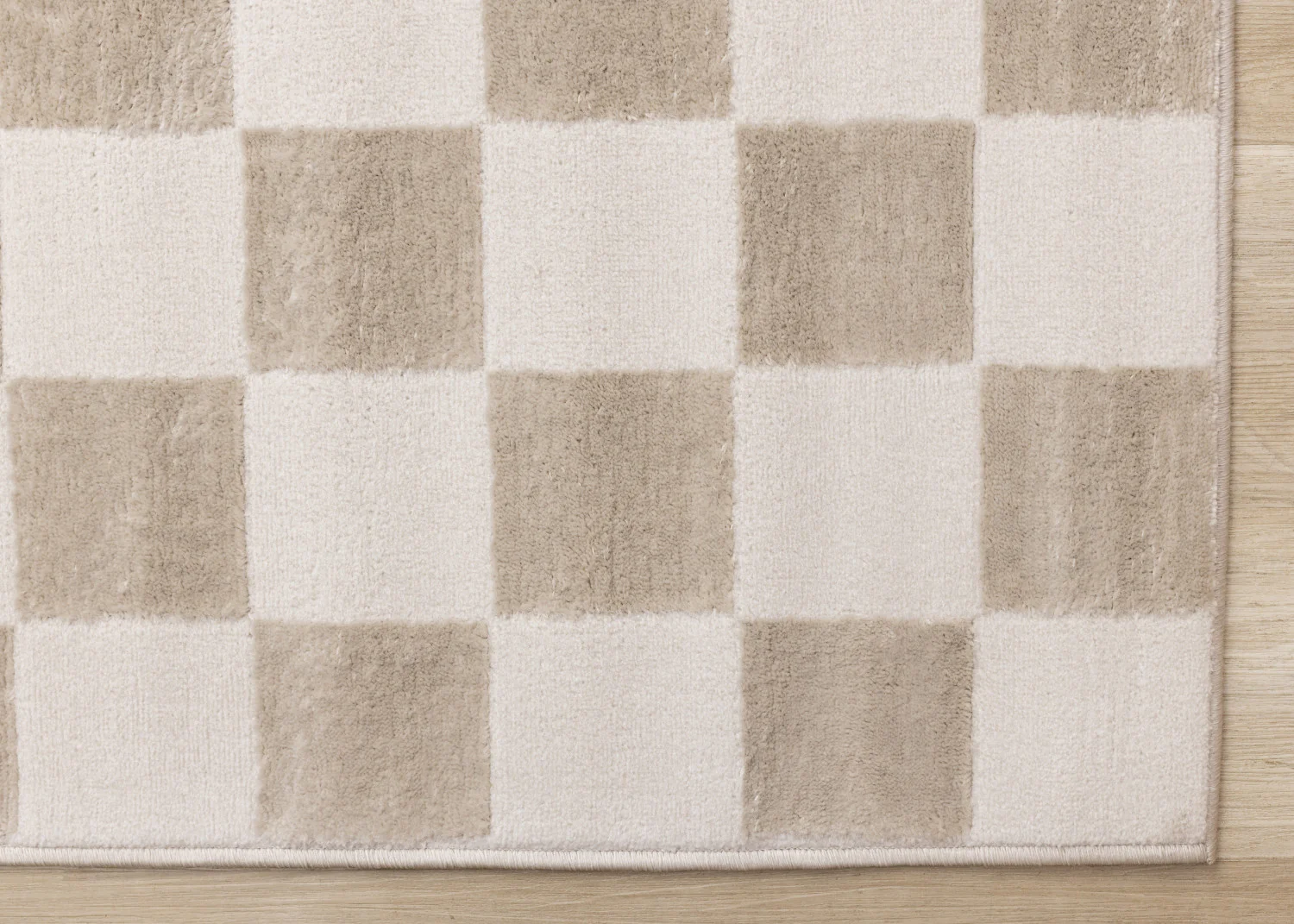 Logan Modern Checkered Area Rug - 5' X 8' - Beige/Cream - Image 6