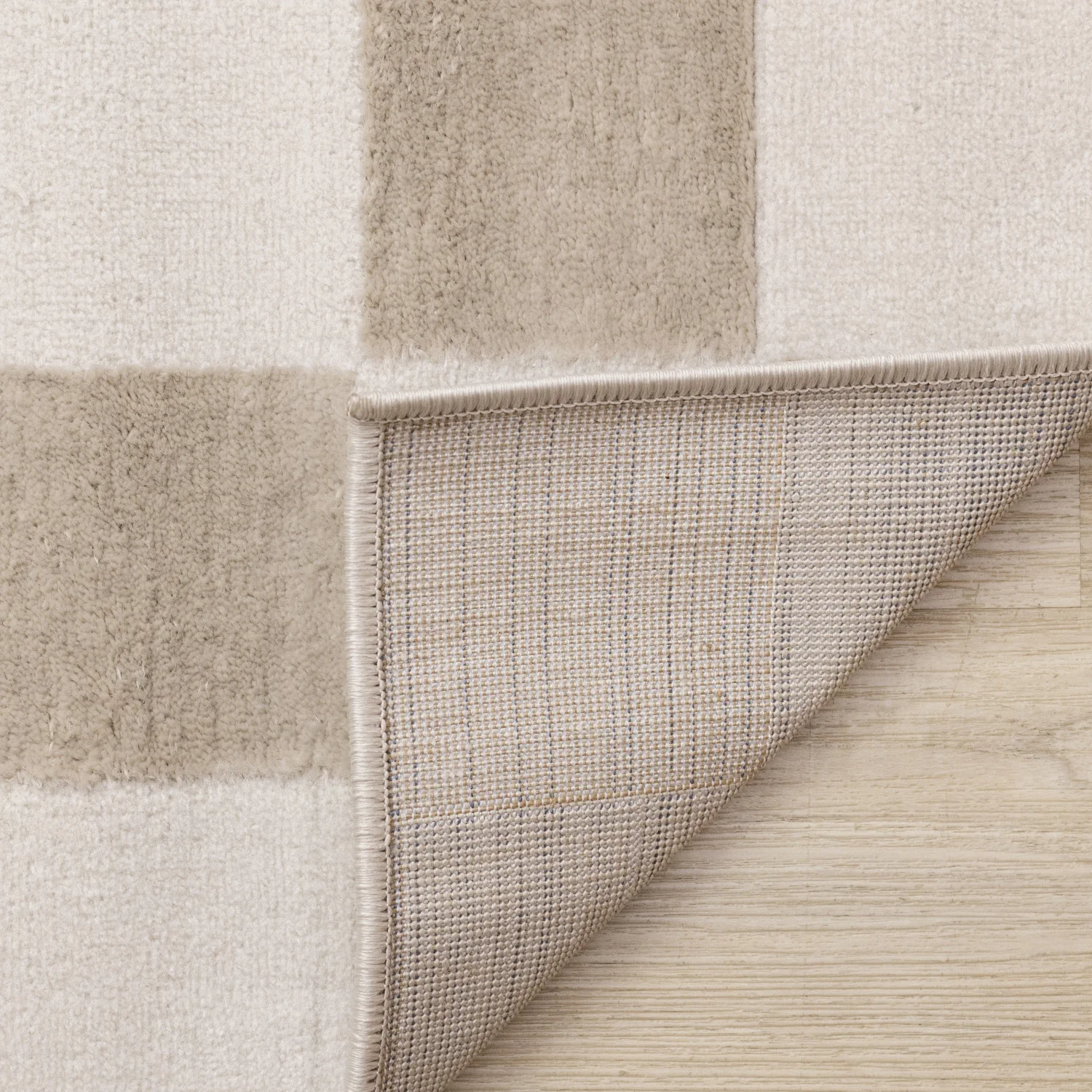 Logan Modern Checkered Area Rug - 8' X 11' - Beige/Cream - Image 11