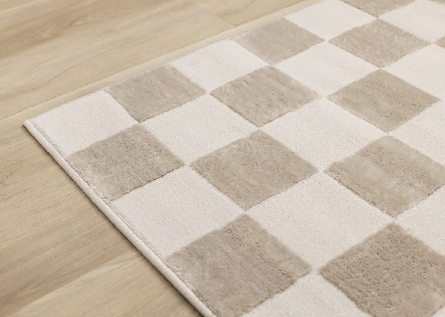 Logan Modern Checkered Area Rug - 8' X 11' - Beige/Cream - Image 12