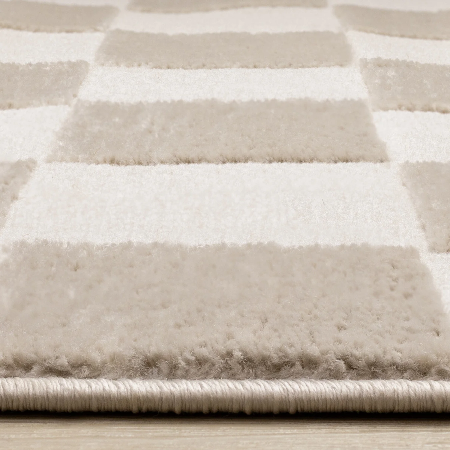 Logan Modern Checkered Area Rug - 8' X 11' - Beige/Cream - Image 5