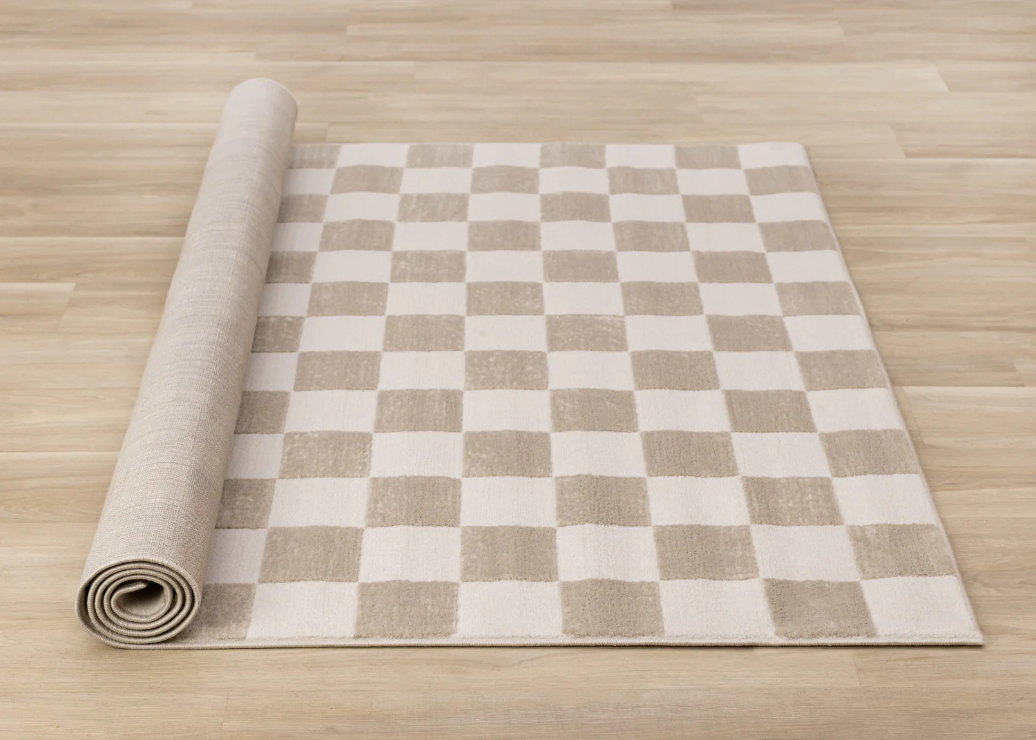 Logan Modern Checkered Area Rug - 8' X 11' - Beige/Cream - Image 8