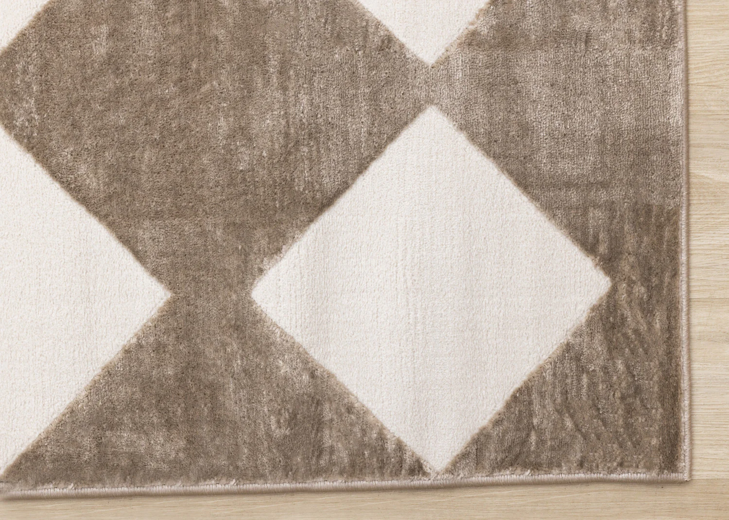 Logan Modern Diamonds Area Rug - 8' X 11' - Brown/Cream - Image 6