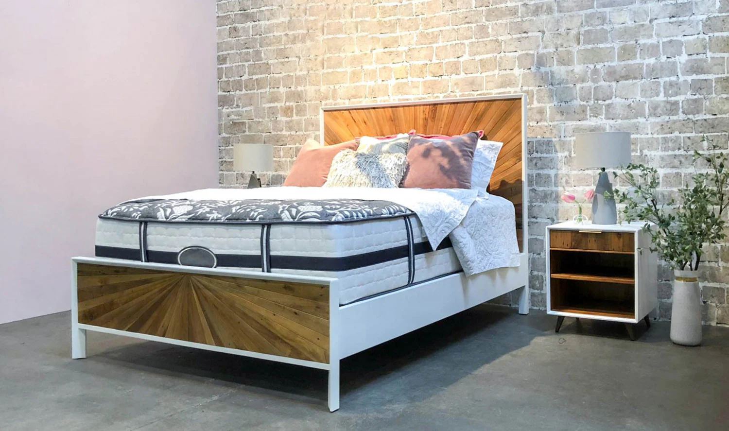 Lorne Night Table - White/Natural - Image 5