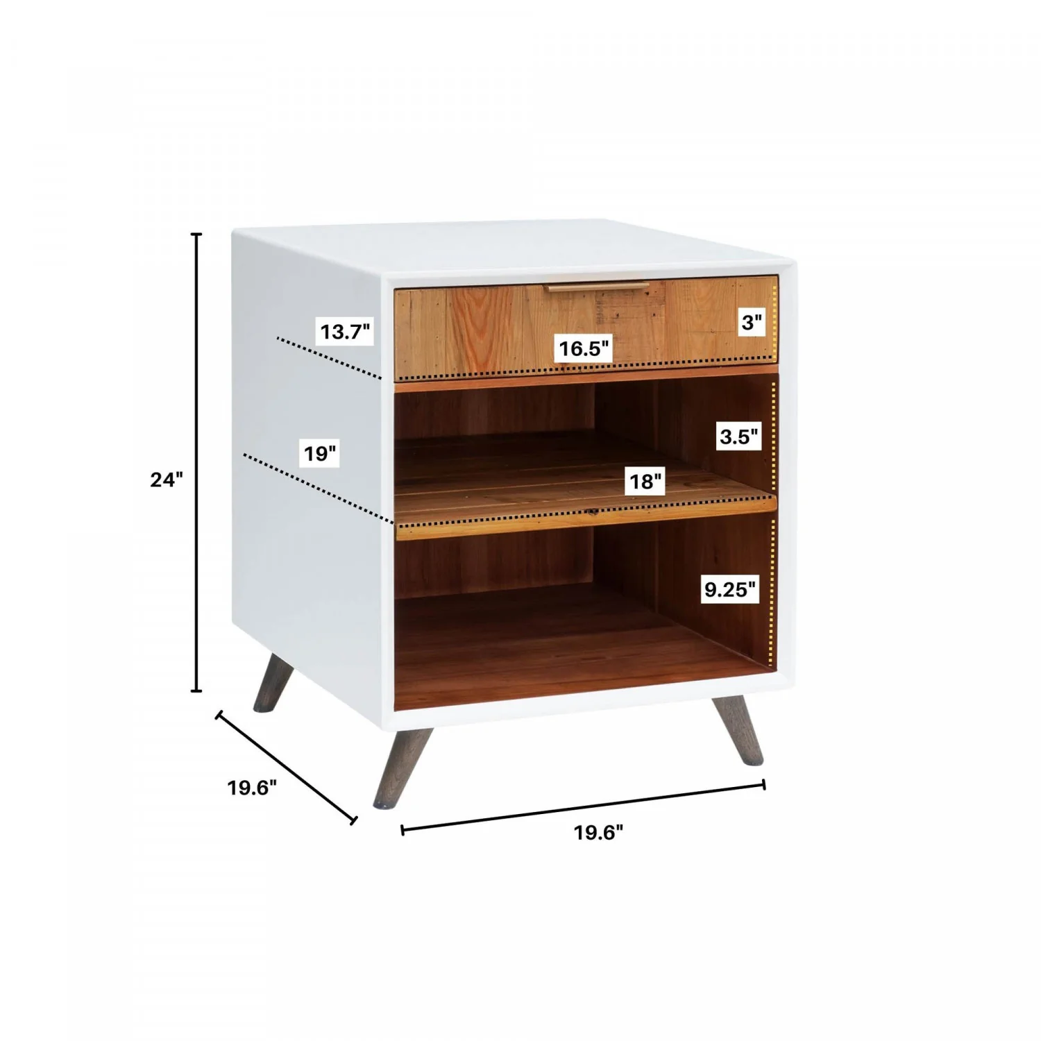 Lorne Night Table - White/Natural - Image 7