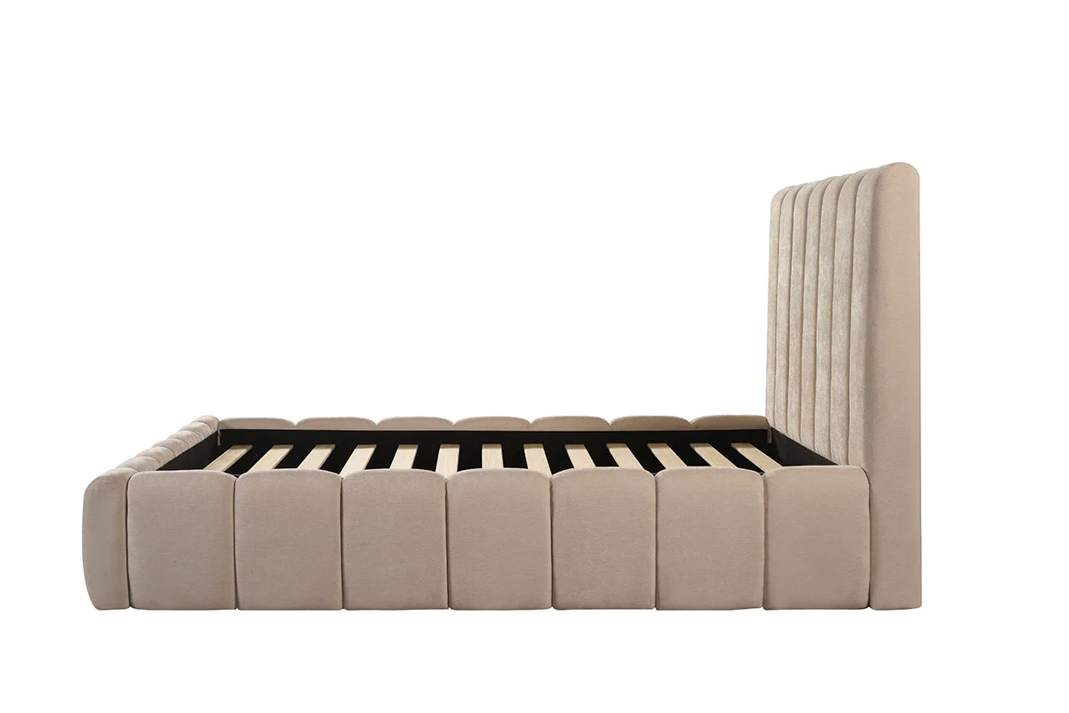Lotus Queen Bed - Beige - Image 3