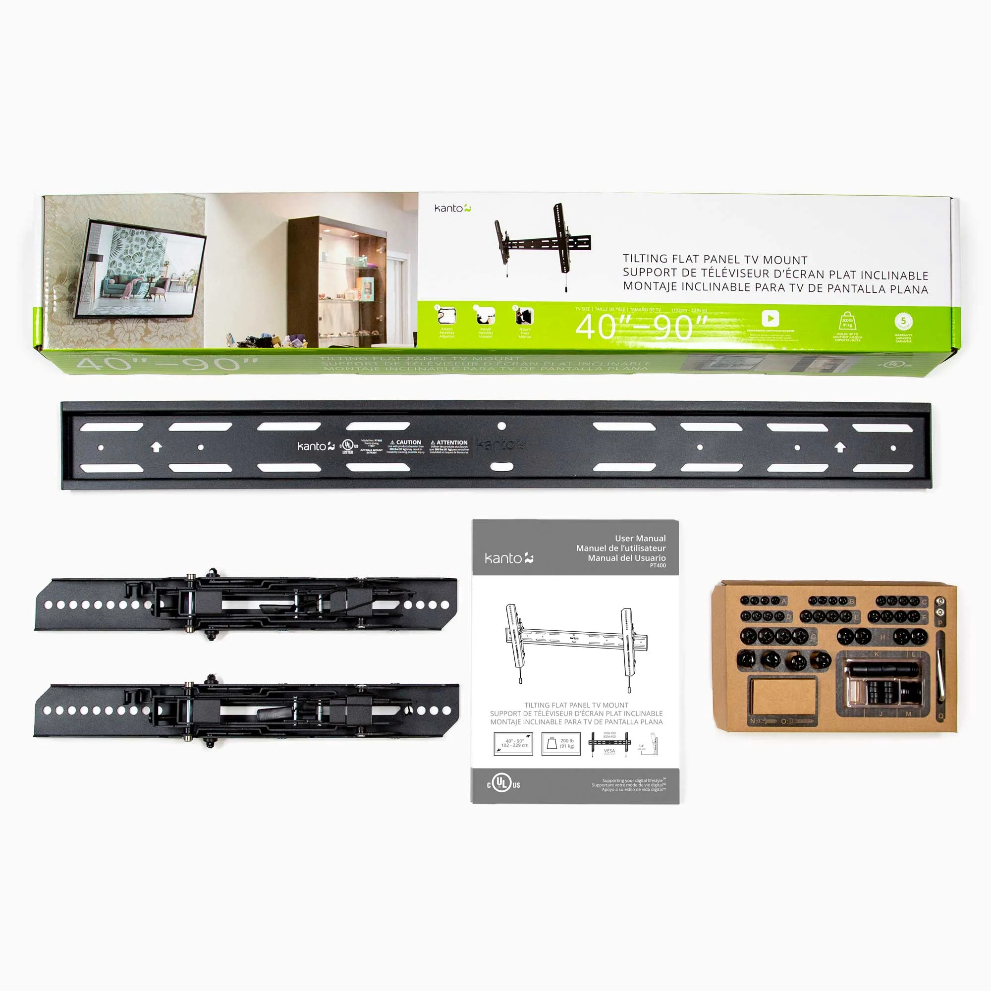 Low Profile Tilting TV Wall Mount for 40" to 90" TVs - PT400 - Image 6