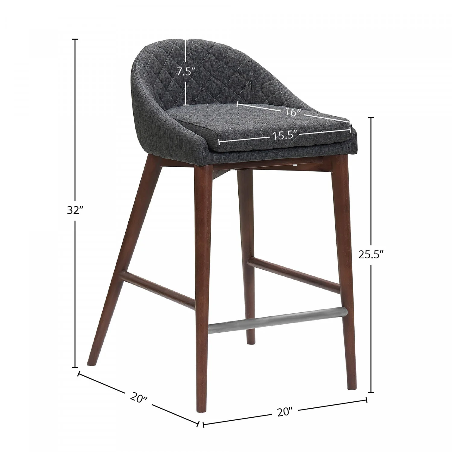 Lunvik Counter Stool - Dark Grey - Set of Two - Image 2