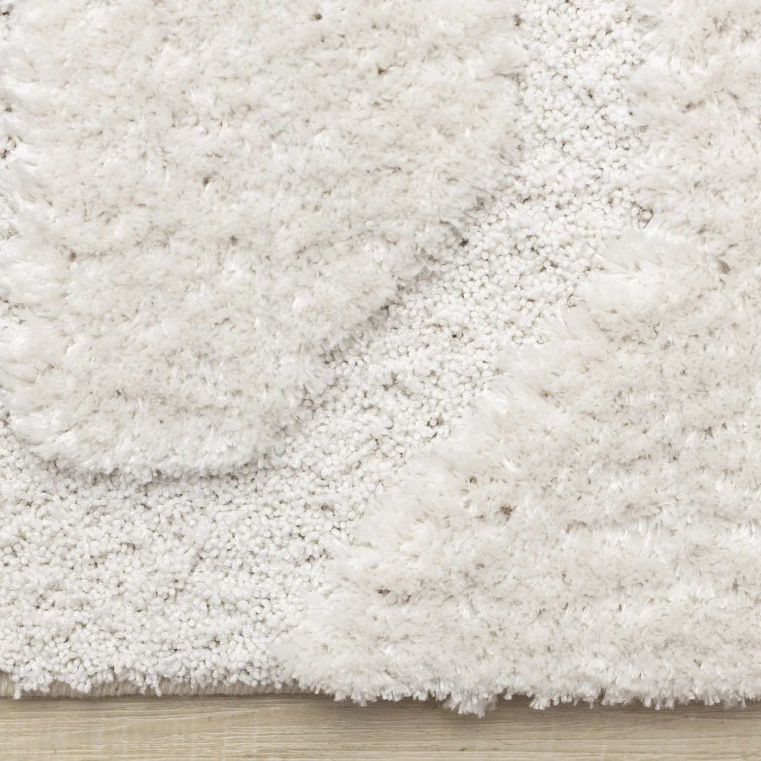 Luxury Plush Textured Shapes Area Rug - 5' X 8' - Cream - Image 10