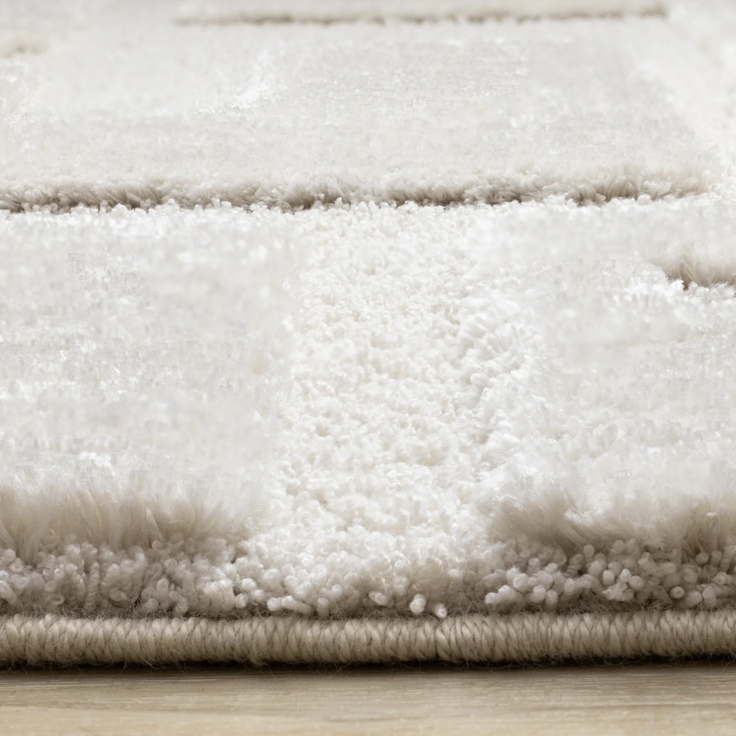 Luxury Plush Textured Shapes Area Rug - 5' X 8' - Cream - Image 5