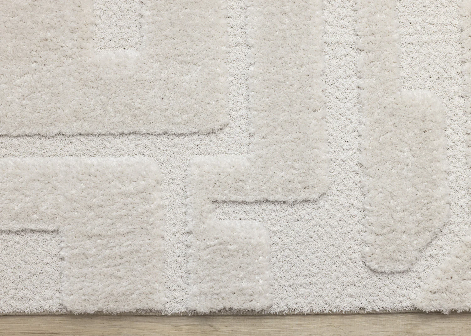 Luxury Plush Textured Shapes Area Rug - 5' X 8' - Cream - Image 9
