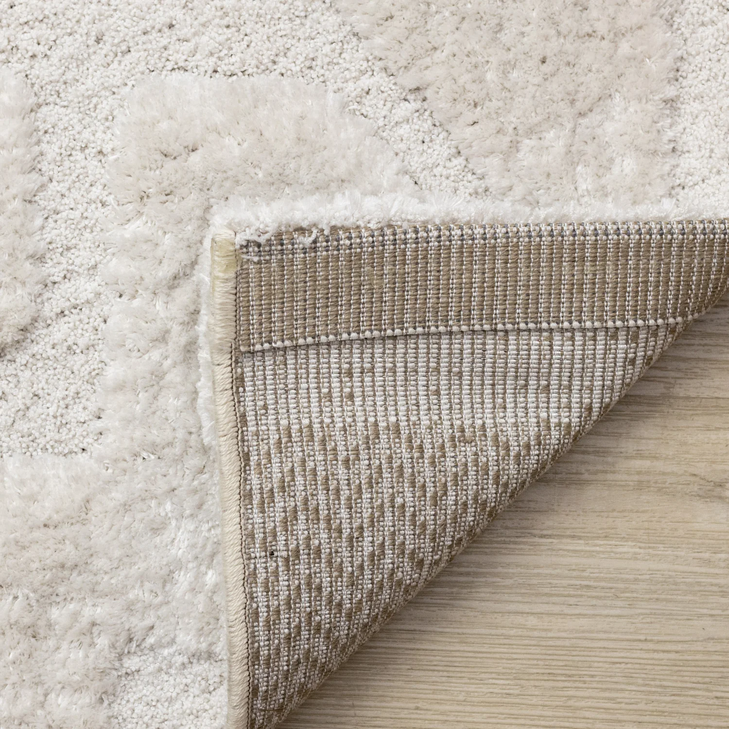 Luxury Plush Textured Shapes Area Rug - 8' X 11' - Cream - Image 11