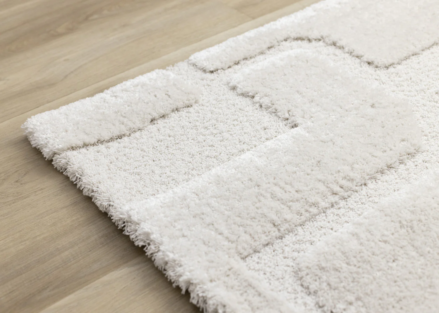Luxury Plush Textured Shapes Area Rug - 8' X 11' - Cream - Image 12