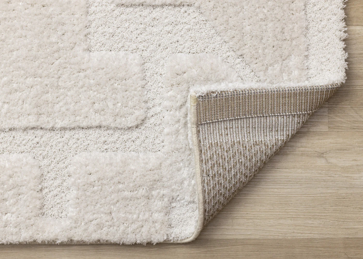 Luxury Plush Textured Shapes Area Rug - 8' X 11' - Cream - Image 7