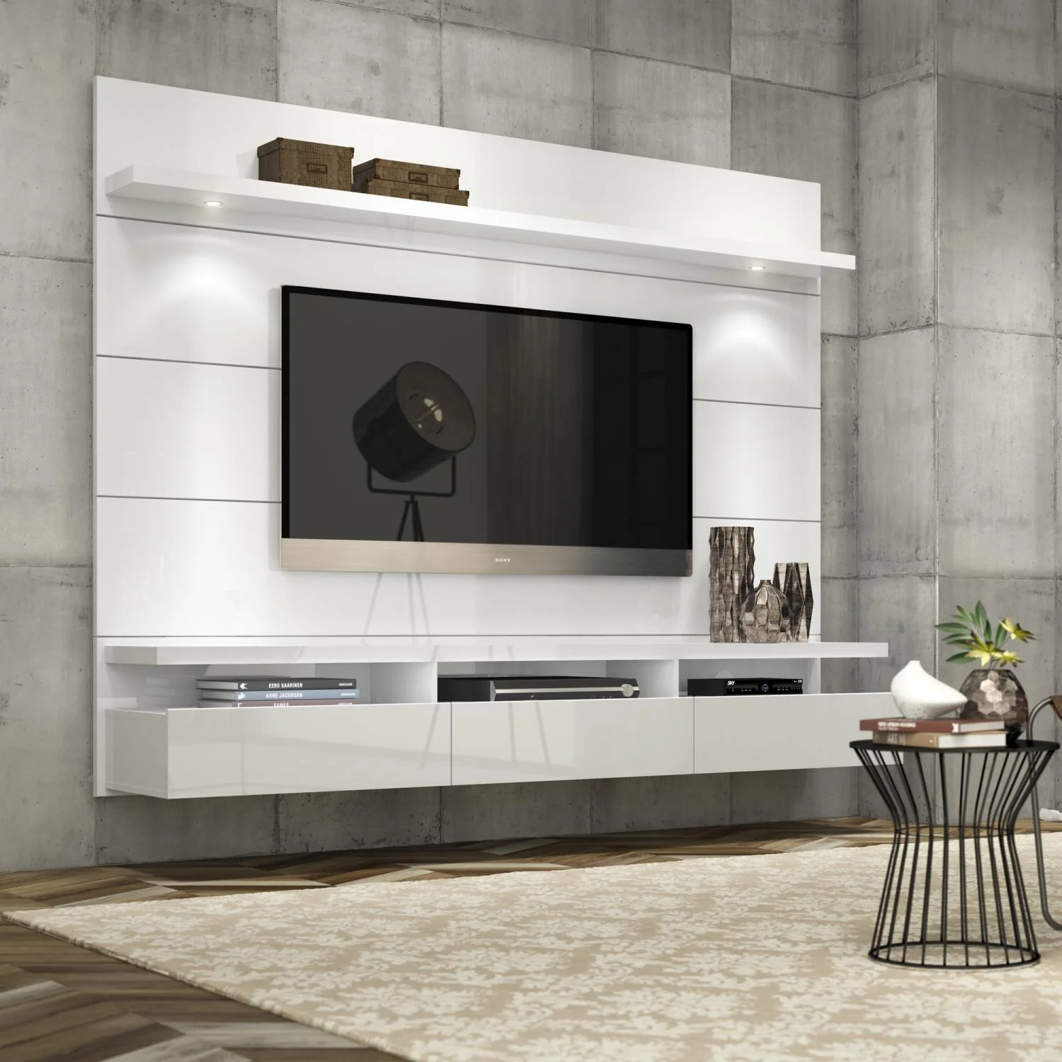 Mabu III Entertainment Centre - Gloss White - Image 2