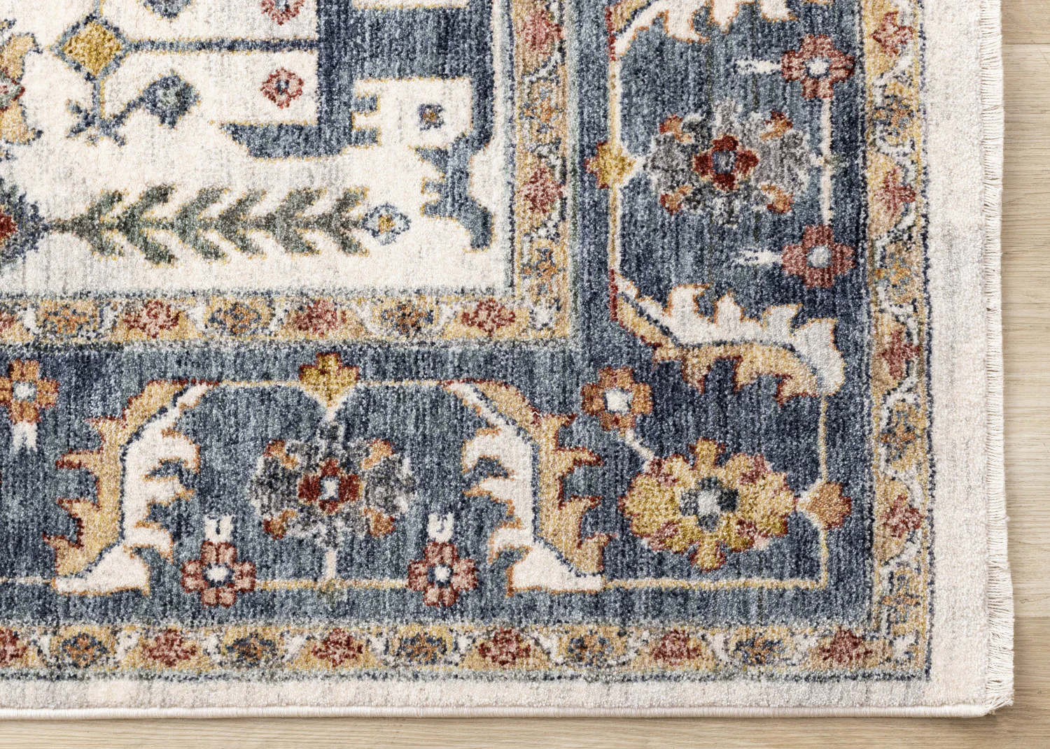Macie Traditional Border Area Rug - 5' X 8' - Cream/Blue - Image 6