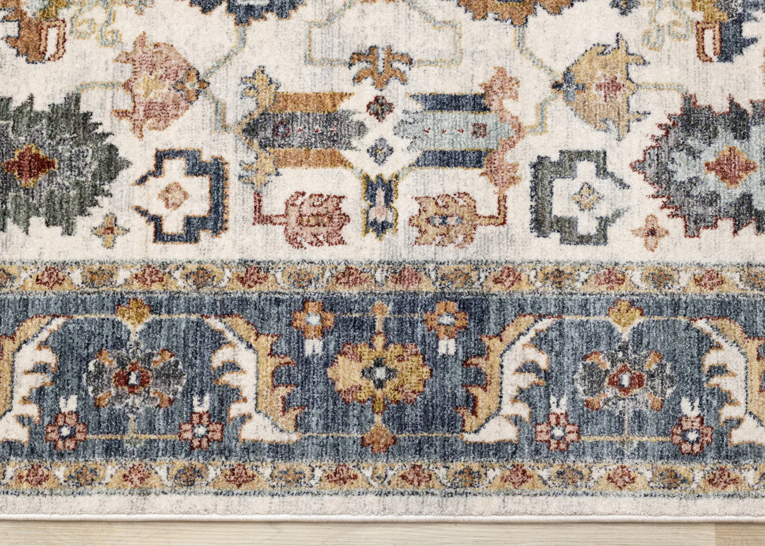 Macie Traditional Border Area Rug - 8' X 11' - Cream/Blue - Image 9