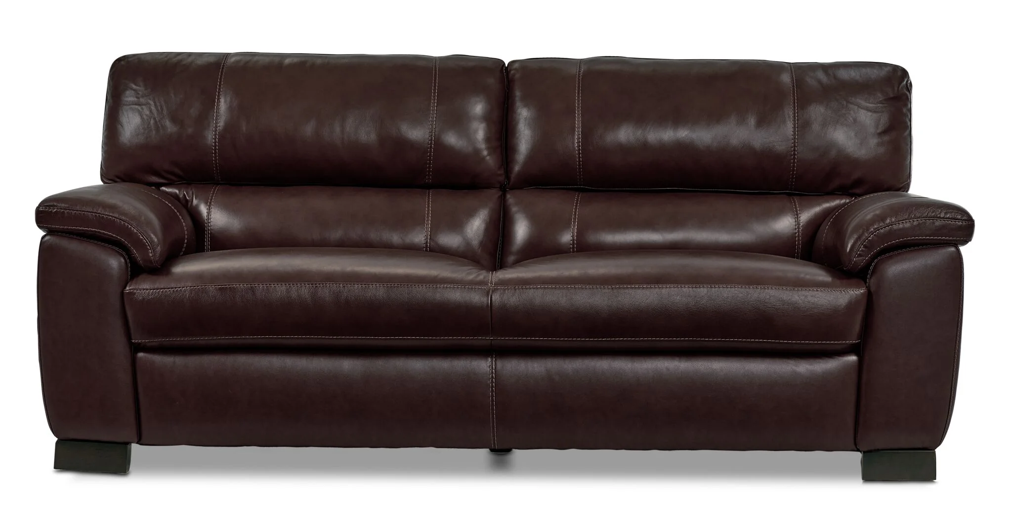 Maddox Leather Sofa - Dark Brown - Image 2