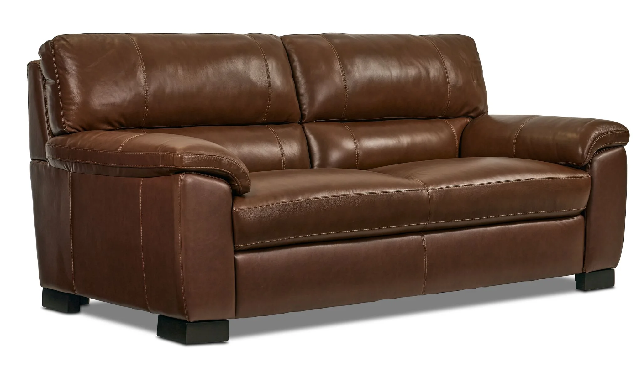 Maddox Leather Sofa, Loveseat and Chair Set - Cognac - Image 2