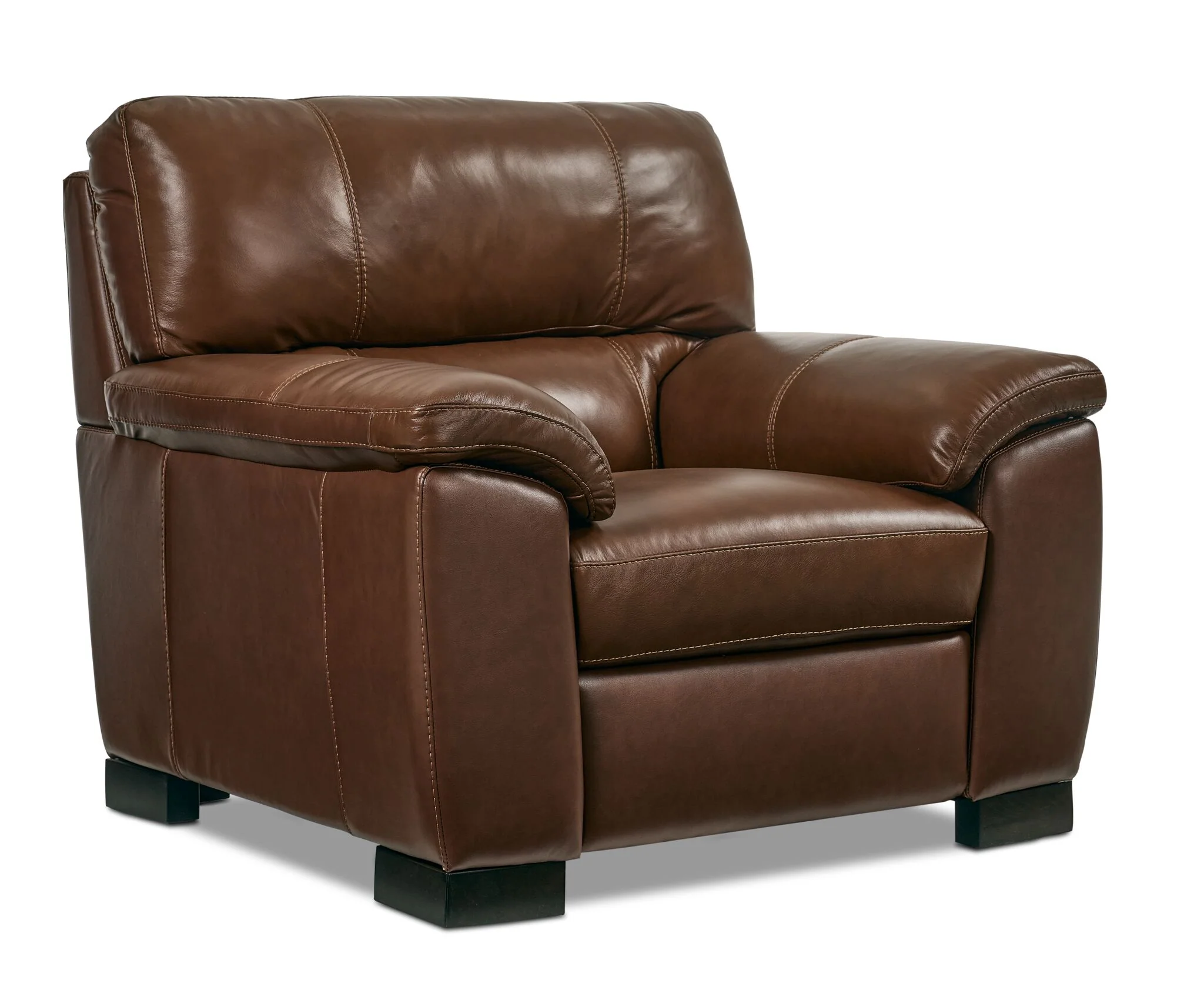 Maddox Leather Sofa, Loveseat and Chair Set - Cognac - Image 4
