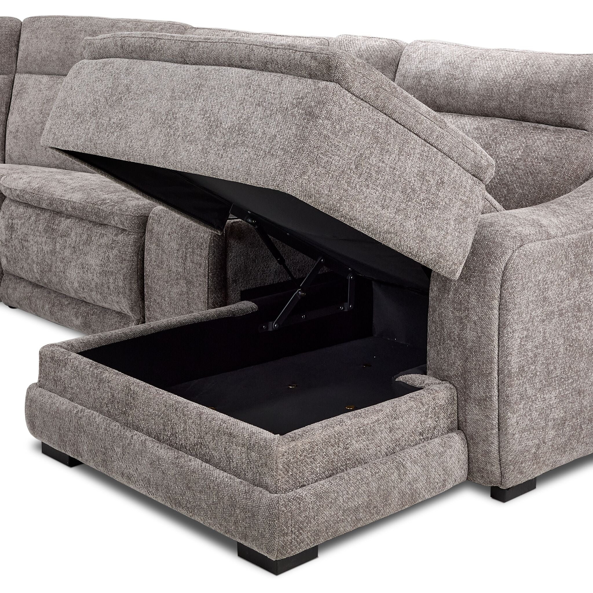 Madison 6-Piece Dual Power Reclining Sectional with Right-Facing Chaise - Brown - Image 5
