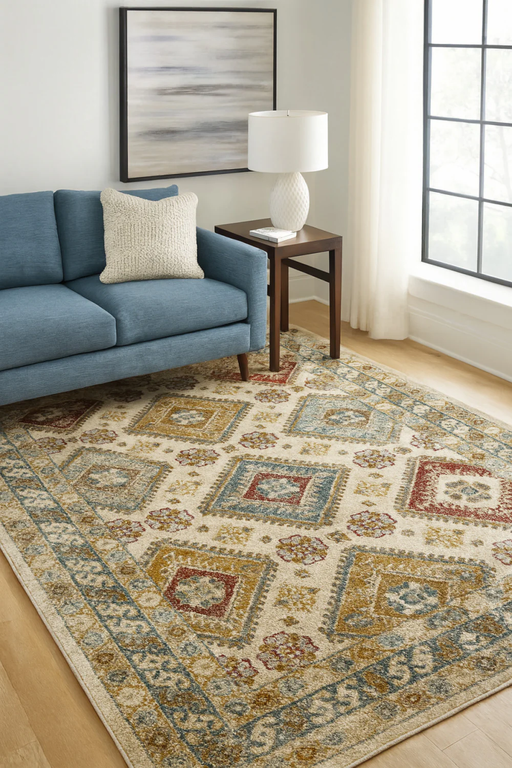 Maisha 5' X 8' Area Rug - Cream/Grey/Taupe - Image 2