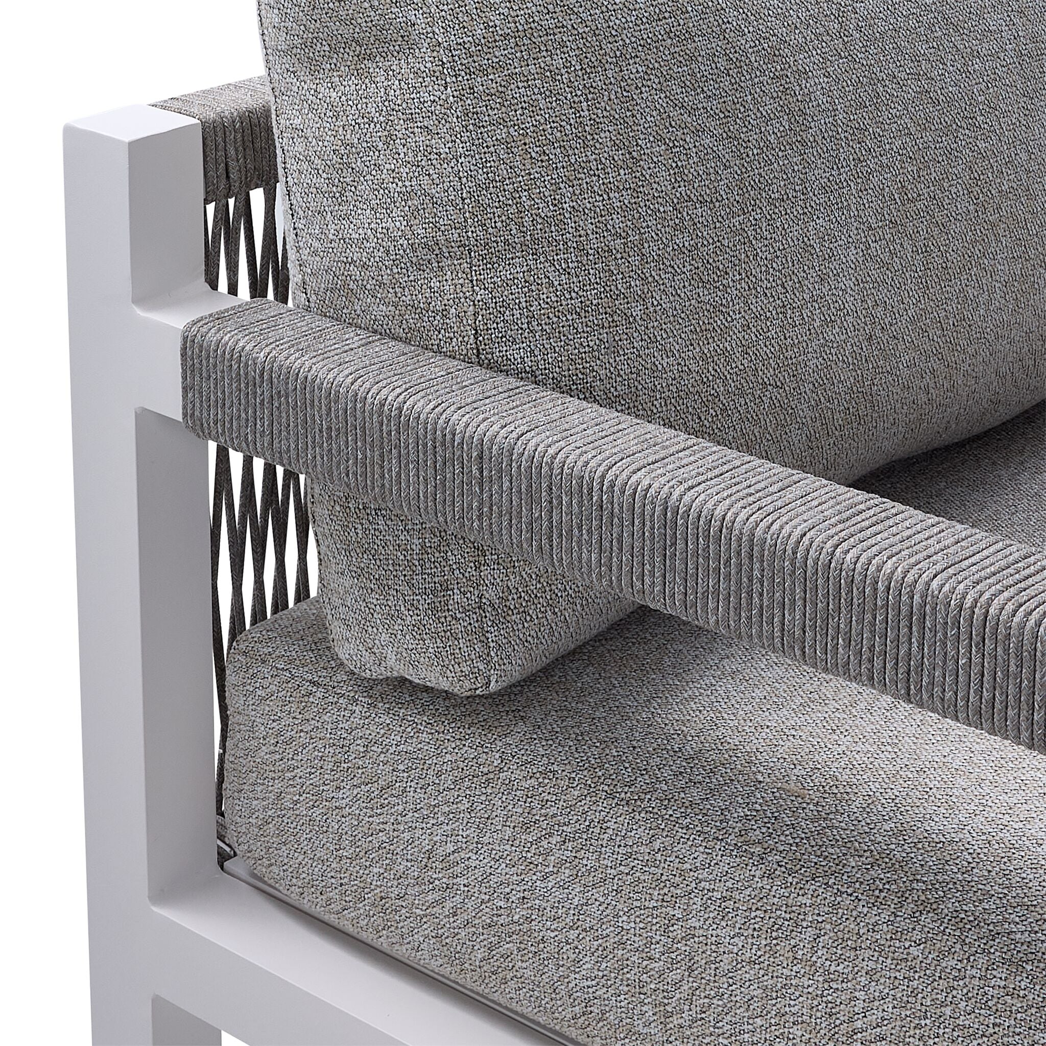 Malibu Outdoor Lounge Chair - White, Grey - Image 3