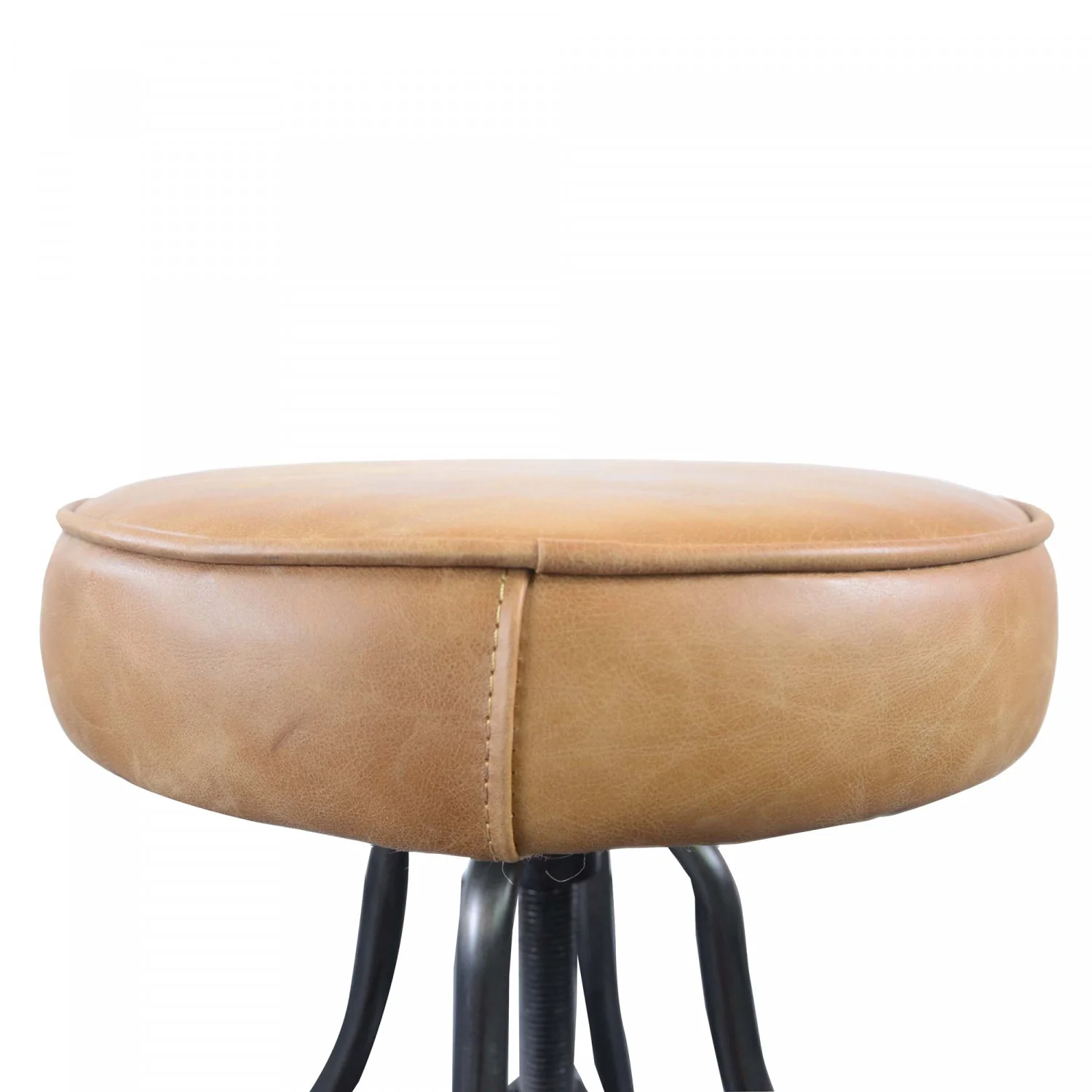 Maloe Leather Bar Stool - Cognac - Image 4