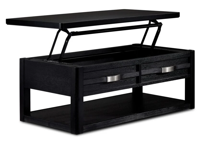 Manila 48" Lift-Top Coffee Table - Black - Image 3