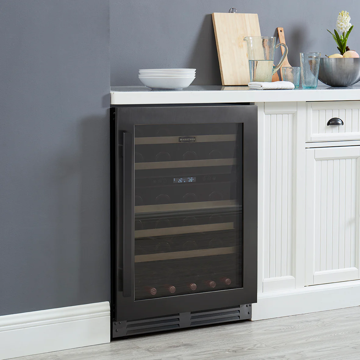 Marathon 24" Black Steel Dual Zone Undercounter Wine Cellar (5.4 cu. ft.) - MWC56-DBLS - Image 6