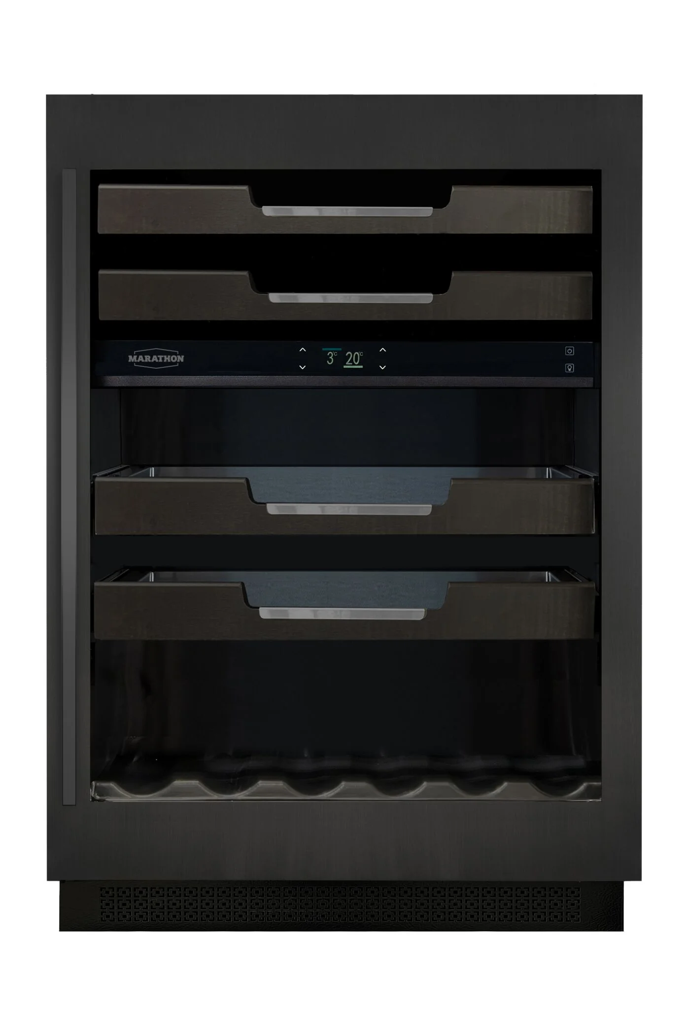 Marathon 24" Dual-Zone Black Steel Wine & Beverage Cooler – M4-D250BLS