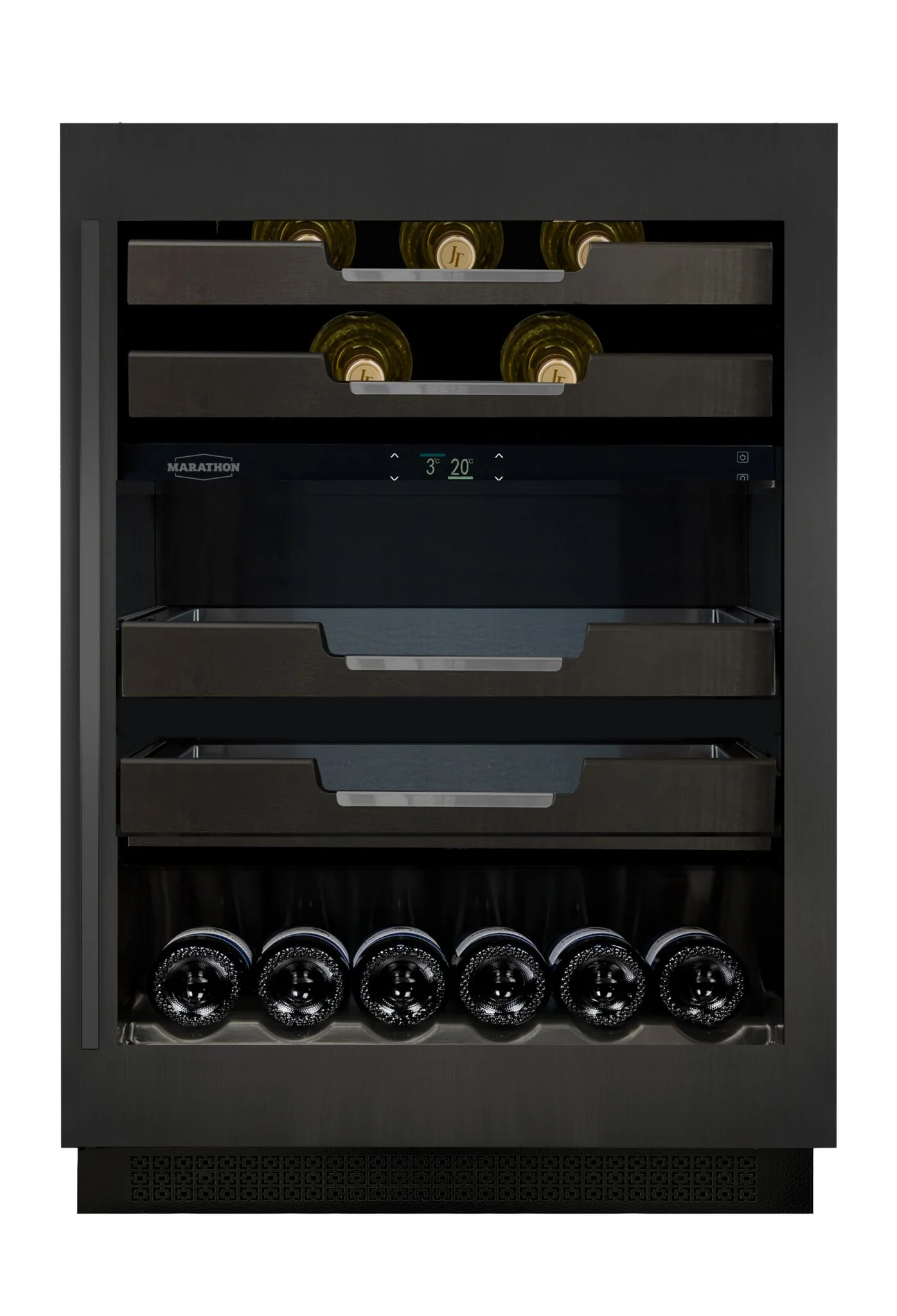 Marathon 24" Dual-Zone Black Steel Wine & Beverage Cooler – M4-D250BLS - Image 2